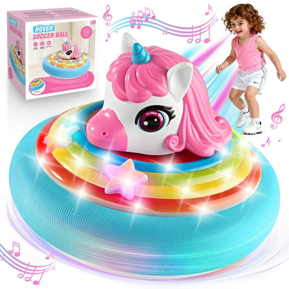 UQN Kids Hover Soccer Ball Toys, Indoor/Outside Floating Soccer Toy Game for Kids Ages 4-8, Rechargeable Toddler Soccer Ball with Led Light and Music, Soccer Birthday Gifts for Boys Girls 6-8 8-12.