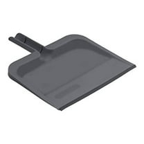 Clip-On Dustpan with Rubber Lip - 10-inch Wide Durable Plastic Dust Pan with Comfort Grip Handle, Grey