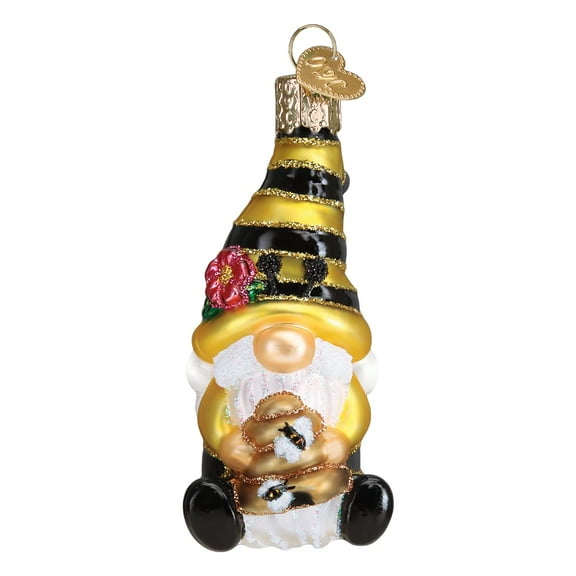Old World Christmas Bee Happy Gnome Glass Blown Ornament for Christmas Tree