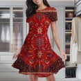 thumbnail image 2 of Red Persian Women's Classic Swing Skater Dress Casual Work Party Cocktail Dresses, 2 of 6
