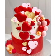 Multicolor Heart-shaped Spherical Cake Decoration Plug-in Set