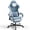 Blue, variant on Huracan Gaming Chair with Footrest, Ergonomic PU Leather Computer Chair, High Back Office Game Chair with Massage Support and Synchronized Linkage Armrests for Adult Gamer,White