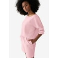 thumbnail image 3 of ellos Women's Plus Size Fleece Shorts With Drawstring Waist, 3 of 3