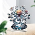 thumbnail image 6 of Giaone Acrylic Flowers Statue Figurines Rose Sculpture Tabletop Centerpieces Gift, 6 of 13
