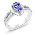 thumbnail image 2 of Gem Stone King 925 Sterling Silver Ring 1.25 Ct Oval Blue Tanzanite (Size 6), 2 of 5