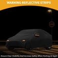 thumbnail image 3 of Funda de coche impermeable Unique Bargains para todo clima, protección contra sol y lluvia, funda exterior completa para MG4 2023 210D-PU negra con franjas reflectantes, 3 of 5