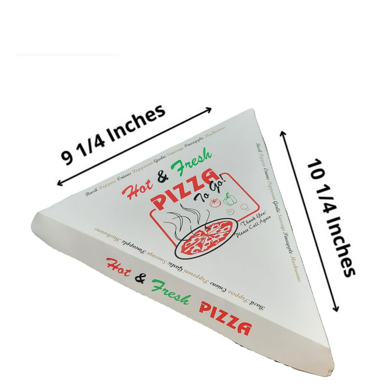 Single Pizza Slice Box with 4 Color Print Hot & Fresh Pizza Clamshell  Single Slice Pizza Boxes (400 Counts)