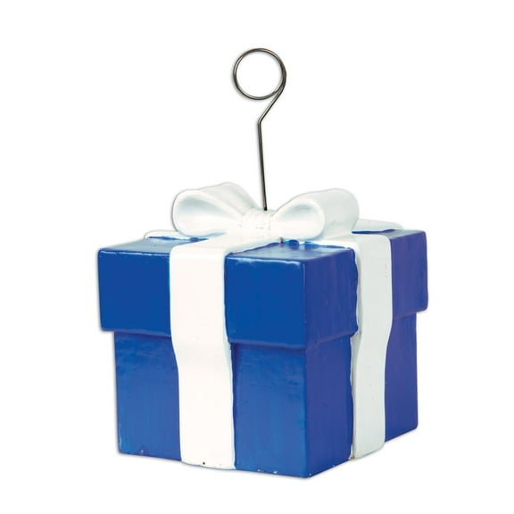 6 Pack Beistle Blue Gift Box Photo/Balloon Holder