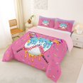 thumbnail image 2 of Castle Fairy Sport Baseball Candy Print Queen Comforter Set 3 Pieces, Ice Cream Drip Comforter Sets Queen, Pink Blue Yellow,Pink Reversible,1 Comforter and 2 Pillowcases, 2 of 6