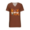 thumbnail image 2 of VKOYWKM Women's Thanksgiving Shirts V Neck Short Sleeve Fall T-Shirts Cute Thanksgiving Graphic Tees Loose Fit Thanksgiving Halloween Family Party Tops, 2 of 4