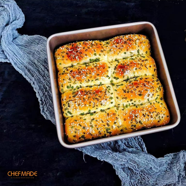 CHEFMADE 9-Inch Square Cake Pan, Non-Stick Deep Dish Bakeware for Oven  Baking (Champagne Gold)