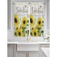 thumbnail image 2 of Sunflowers Bathroom Window Curtain, Country Spring Botanical Flowers Bee Wooden Light Filtering Coffee Kitchen Curtains, Bedroom Living Room Curtains 2 Panel 84"x63", 2 of 6
