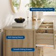 thumbnail image 4 of Fluted Dresser for Bedroom, 54 Inch Wide 7-Drawer Wood Dresser, Modern Chest of Drawers, Storage Organizer Cabinet for Living Room, Hallway, Entryway, Natural Oak, 4 of 8