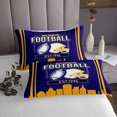 thumbnail image 3 of Erosebridal Rugby Coverlet Set King for Boys,Stripes Sport Bedding Set,Football Gaming Decor,3-Piece, 3 of 5
