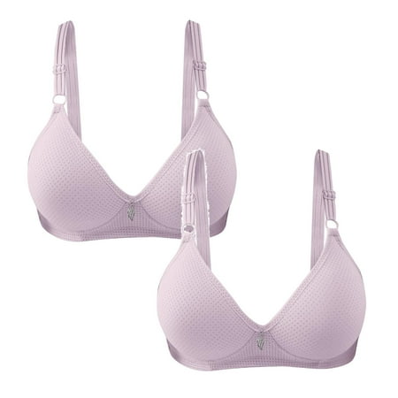 Kcodviy 2Pcs Women S Front Side Buckle Women Bras Wireless Full Coverage Lace Edge Without Steel Women Bras Wireless Full Coverage Ring Movement Seamless Gathering Strapless Bra For Women Adjustm