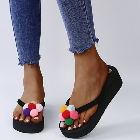 

Aayomet Slippers Women Slides for Women Pillow Slippers Non-Slip Quick Drying Soft Lightweight Shower Shoes Thick Sole Open Toe Slides Sandals for Indoor & Outdoor Black 8