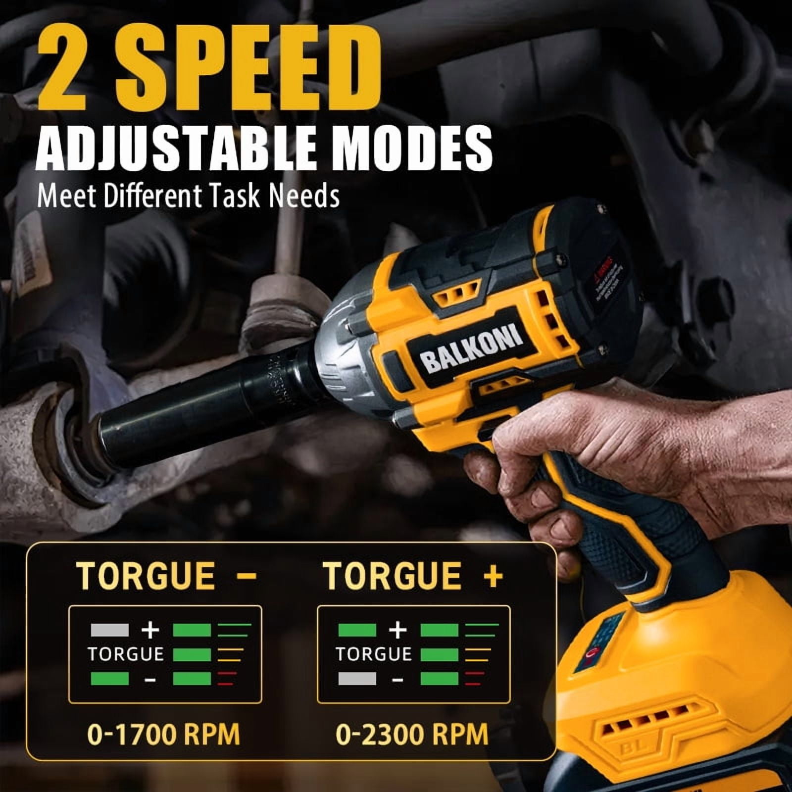 20V Electric Wrench, Cordless Impact Wrench, Impact Driver, 400N.m Max High Torque Wrench Socket Set, 2300rpm Speed, 4.0Ah Li-ion Battery (1 Or 2), 7Pcs Driver Sockets, Fast Charger, Led Light, Tool