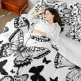thumbnail image 4 of Castle Fairy Boys Girls Flying Butterflies Bedding Comforter Set 7-Piece,Black White King Bedding Sets,Vintage Aesthetic Ultra Soft Bed Sheets,Lightweight Room Decor,Reversible, 4 of 8