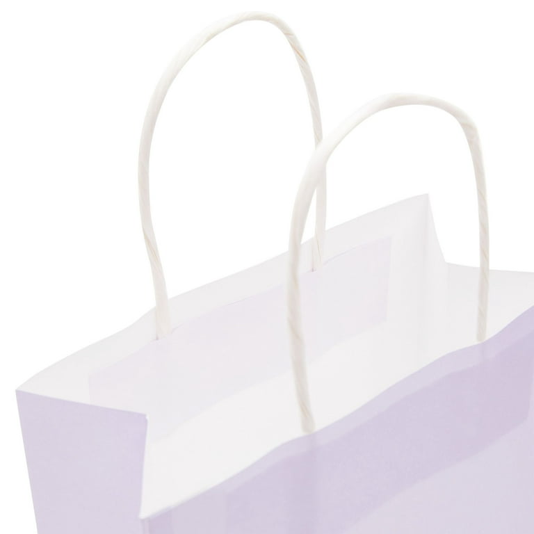 Assorted Pastel Solid Colored Paper Shopping Bags - 12 Pack, 5-1/4 x 3-1/2 x 8-1 | Quantity: 12 Gusset - 3 1/2'' by Paper Mart, Women's, Size: One