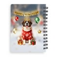 thumbnail image 2 of Happy New Year 2026 Saint Bernard Holiday Balloons Party Snow Spiral Bound Journal St Dog Lover 5x7in Spiral Notebook - 13018, 2 of 5