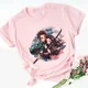 thumbnail image 3 of Camisetas de algodón para niños con estampado de Nezuko Kamado Kimetsu No Yaiba, color rosa, para bebés, lindas camisetas Harajuku Kawaii, camisetas para niñas, 3 of 5