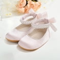 thumbnail image 2 of Zanarzt Shoes for Girls Infant Baby Girls Mary Jane Flats Non Slip Rubber Sole with Bownot Toddler First Walkers Princess Wedding Dress Shoes Light Pink,US 3.5, 2 of 6