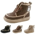 thumbnail image 4 of XXWXYD Boots Toddler Boys Girls Spring Autumn Winter Fashion Thick Baby Cotton Boots Children's Two Padded Warm Shoes Trendy Comfortable Cotton Shoes Boots (5.5-6 Years,Brown), 4 of 7