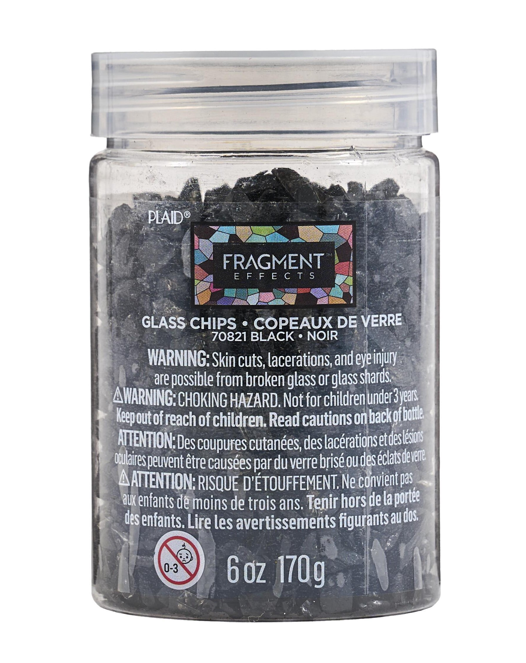 (5 pack) Plaid Fragment Effects Glass Chips, Black, 6 oz