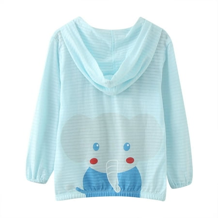 

Toddler Boys Winter Clothes Toddler Summer Boys Long Sleeve Sun Proof Clothing Cartoon Elephant Outdoor Breathable Light Coat Light Air Conditioning Clothes Outwear Coat Light Blue 100