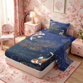 thumbnail image 2 of Manfei Traditional Koi Twin Sheet Sets for Girls Women, Gold Wave Bedding, Blue Gold Orange 3pcs, 1 Flat Sheet, 1 Fitted Sheet and 1 Pillowcase, 2 of 6
