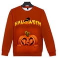 thumbnail image 3 of 3D Printing  Pumpkin Graphic Long Sleeve T-Shirt Men's Women's Loose Crew Neck Sweatshirts Novelty  Pullover Tops, 3 of 3