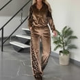 thumbnail image 2 of LINGLANG Fall Outfits For Women 2025 Dressy Casual Fashion Leopard Print Long Sleeve Top Long Pants Home Wear 2 Piece Set Casual Sweatsuit Lounge Set Matching Sets, 2 of 4