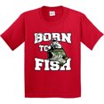 thumbnail image 3 of Inktastic Born to Fish Youth T-Shirt, 3 of 5