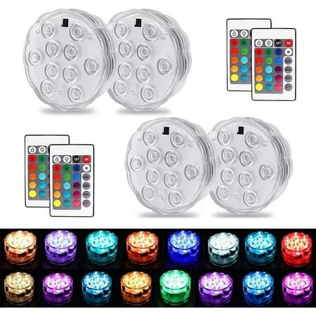 Submersible LED Lights with Remote Control, 16 Colors Changing ...