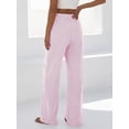 thumbnail image 6 of BTFBM Striped Wide Leg Pants for Women Spring Summer Drawstring Lounge PJ Beach Bottoms Casual Trousers Pockets, 6 of 9