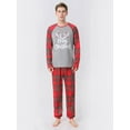 thumbnail image 3 of Yuanyu Christmas Pajamas Sets Matching Family Parent-child PJ's with Letter and Plaid Printed Long Sleeve Tee and Bottom Loungewear, 3 of 11