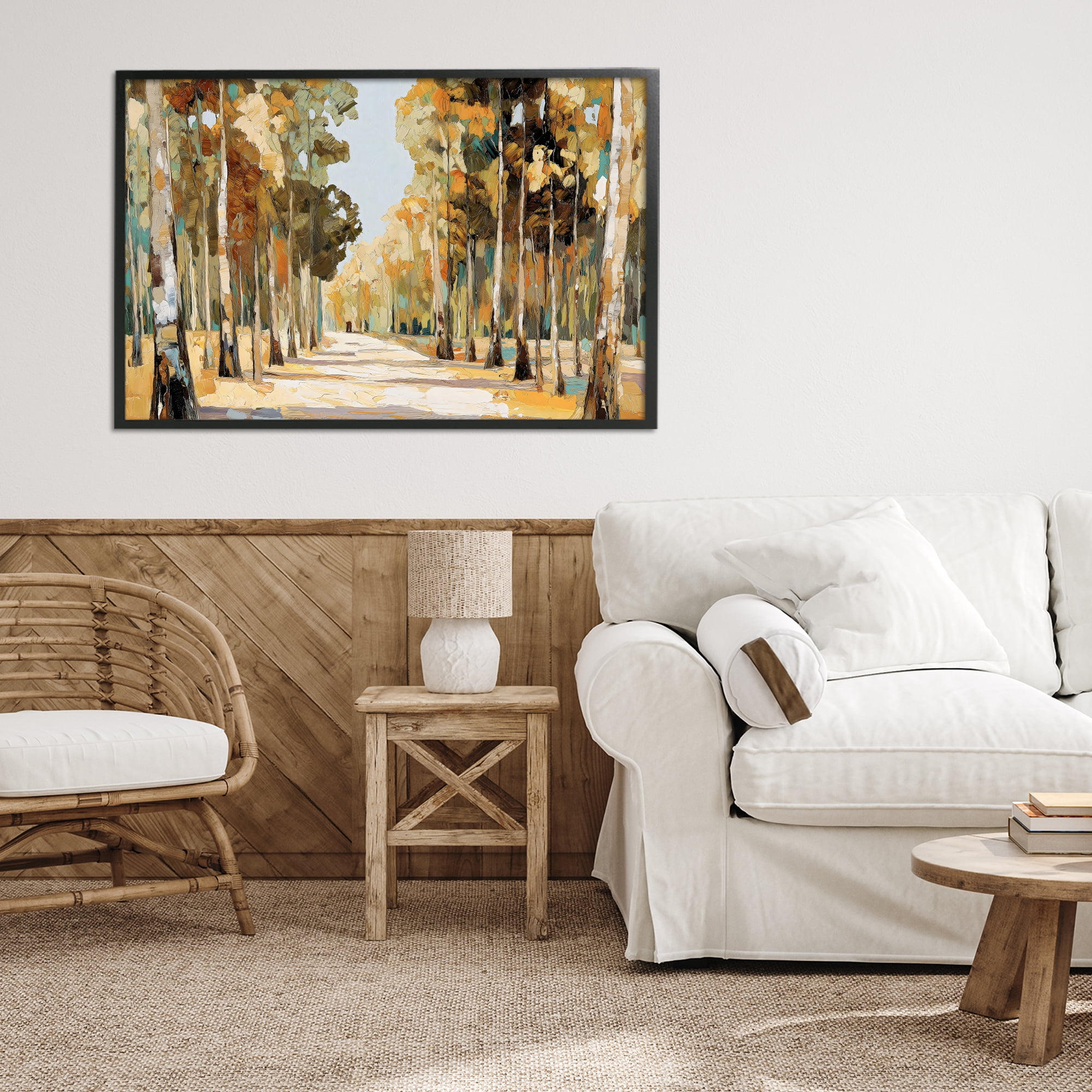 Stupell Industries Modern Impressionist Fall Forest Black Framed Giclee Art, design by Gina Kelly