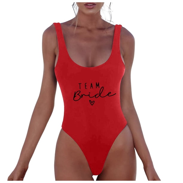 MKLEKYY Bikini Mujer Traje De Baño Women Fashion Letter Print Piece Swimsuit Sexy Bikini Swimwear Bathing Sleeveless Backless Swimsuit 2488