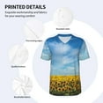 thumbnail image 3 of Uemuo Blooming Sunflower Field Print Mens Polo Shirts Baseball T-shirt Performance Short Sleeve Golf Shirt Moisture Wicking Athletic Casual Collared T-Shirt-3X-Large, 3 of 7