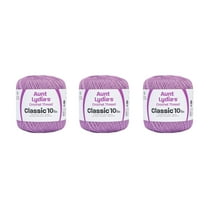 Aunt Lydia Classic Wood Violet Crochet - 3 Pack of 350y/320m - Cotton - Gauge 10 - Crochet