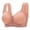 Rose Gold, variant on HOWPAY Front Closure Bras for Women No Underwire Supportive Wireless Full Coverage Push up Snap Closing Bralettes Comfortable Soft T-Shirt Bra Beige 36