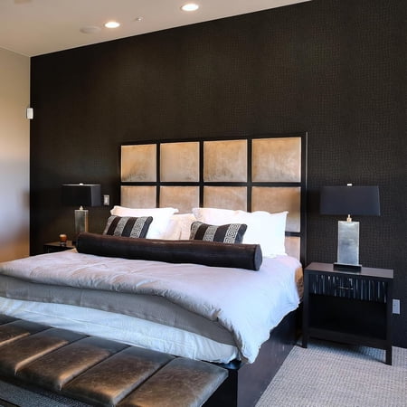Black Peel and Stick Wallpaper 17.3" X 984" Removable Crocodile Wallpaper Embossed Contact Paper Textured Wall Paper for Cabinet Bedroom Bathroom