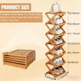 thumbnail image 2 of Bamboo Folding Shoe Rack for Entryway, Narrow Installation Free Dorm Closet, Vertical Front Door Entrance, 2 of 4