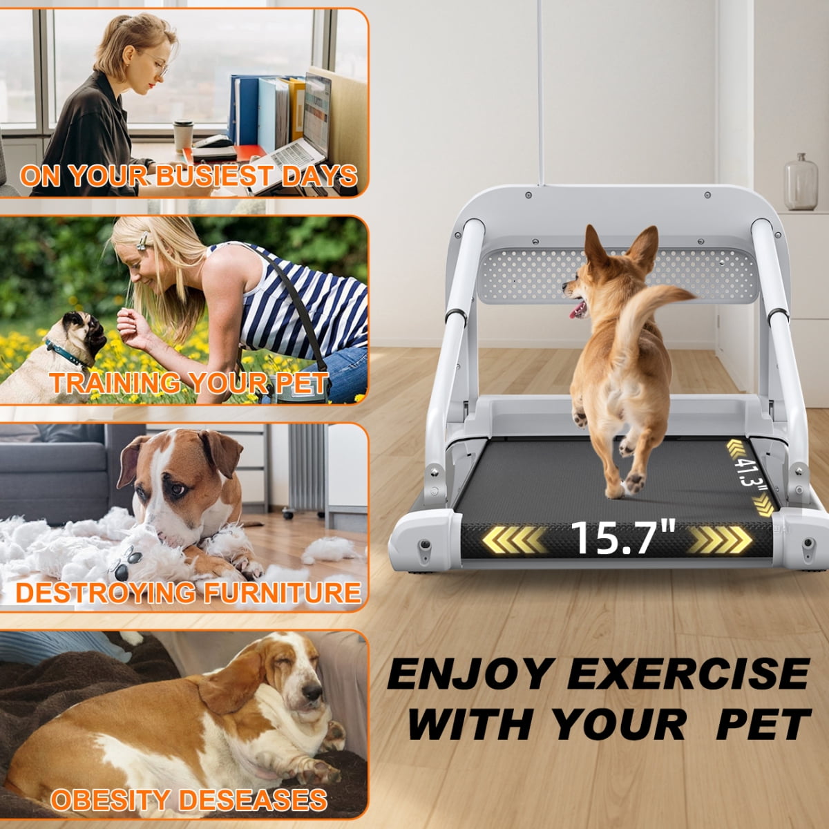 2025 New Quiet Smart Pet Treadmill, Adjustable Speed, Perfect for Small/Medium Dogs