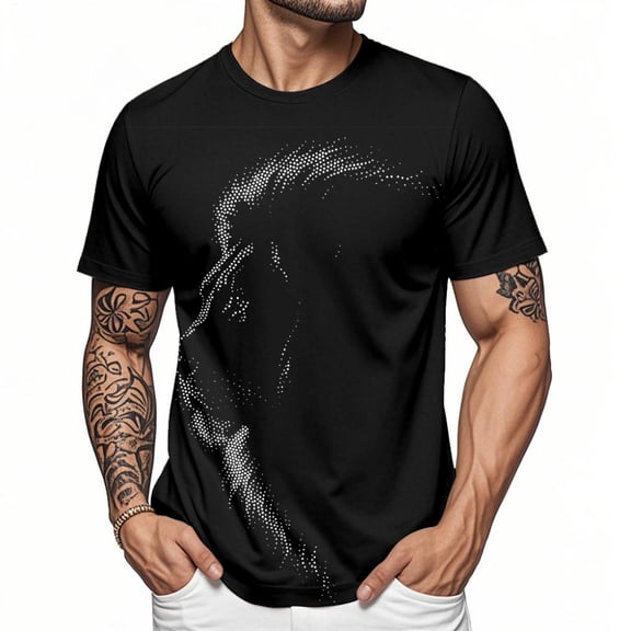 Ankishi Animal T-Shirts for Men Crewneck Novelty Animal Graphic Shirt Short Sleeve Tops for Dating Travel Streetwear