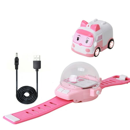 Rechargeable Rc Racing Car Toy Cartoon RC Race Car Radio Watch Kit Kids Adjustable Wrist Watch Remote Control Vehicles Toy Gift