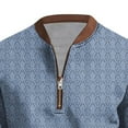 thumbnail image 4 of IYTR Shirts for Men Long Sleeve Half Zipper Vintage Shirts V-Neck Lightweight Solid Color Leisure Spring Clothes Loose Fit Shirt (Light Blue,XXXXXL), 4 of 6