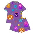 thumbnail image 5 of Halloween Short Sleeve Pajamas 2 Piece Set, B·oys G`irls Sugar Skull Pumpkin Print Sleepwear, Loungewear Home Wear Multiple Sizes 80-160, 5 of 5