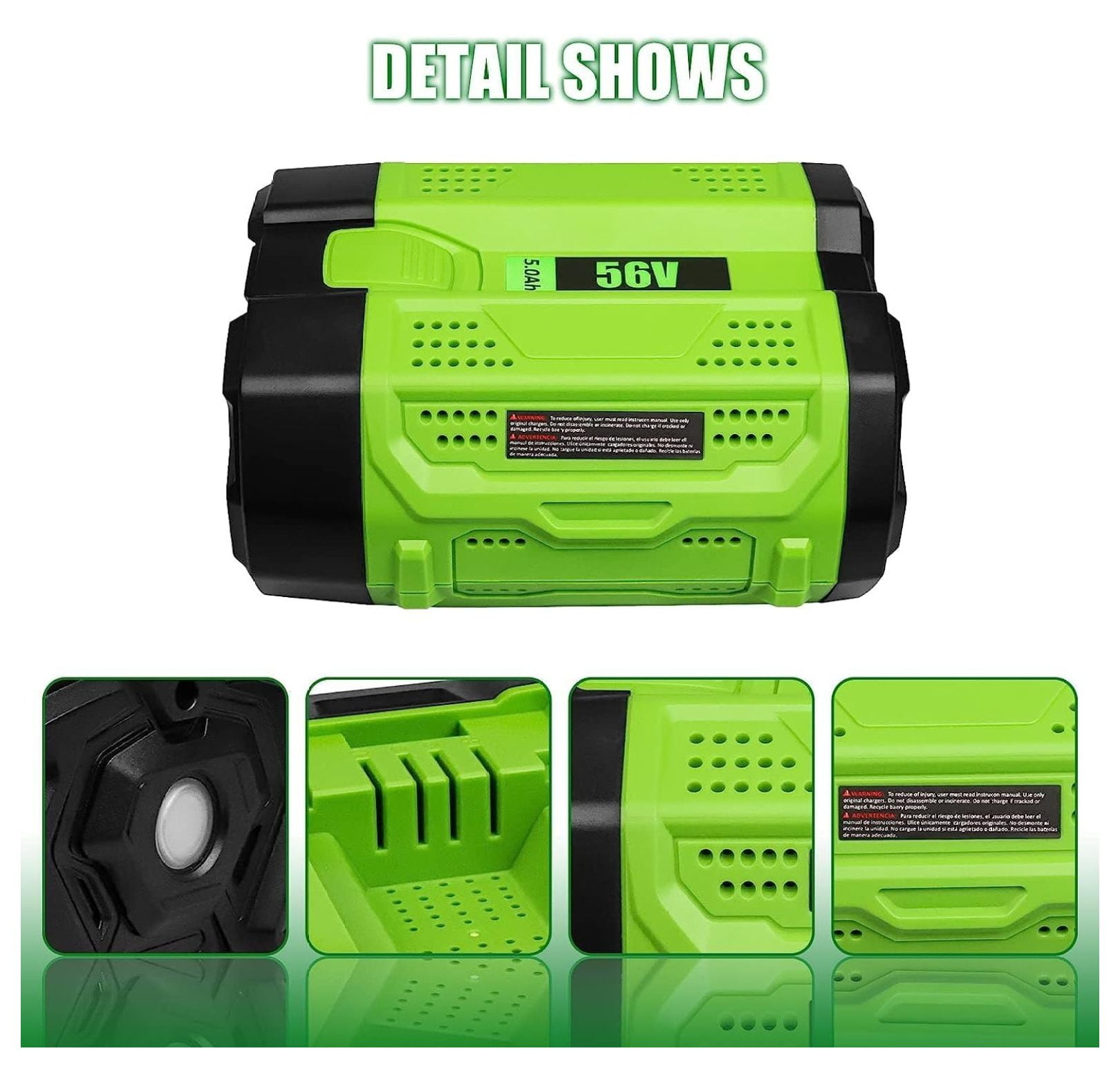 5000mAh EGO Battery Replacement - 56V Lithium Battery Compatible with EGO BA2800T, BA2800, BA1400, BA4200 Power Tools - Black