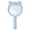 blue, variant on RAGUPEL Hand Mirrors with Handle,Round Glass Mirror 8.3"*4.5"*0.8" Small Mirror,Bear-Shaped Design Hand Held Mirror,White